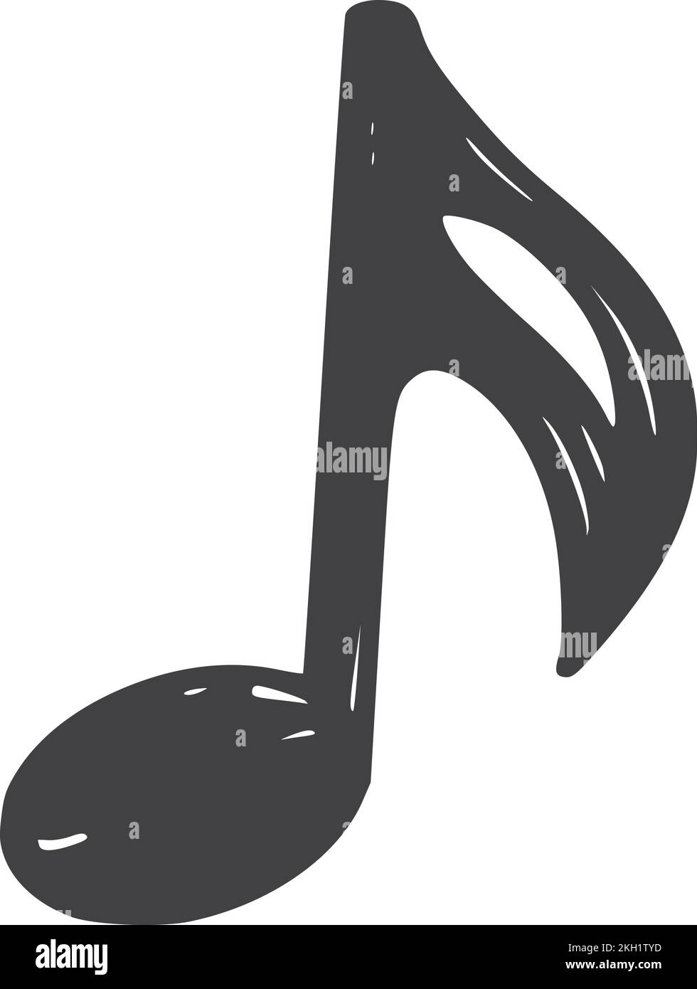 Sedicesima icona della nota. Simbolo della melodia. Segno musicale Illustrazione Vettoriale