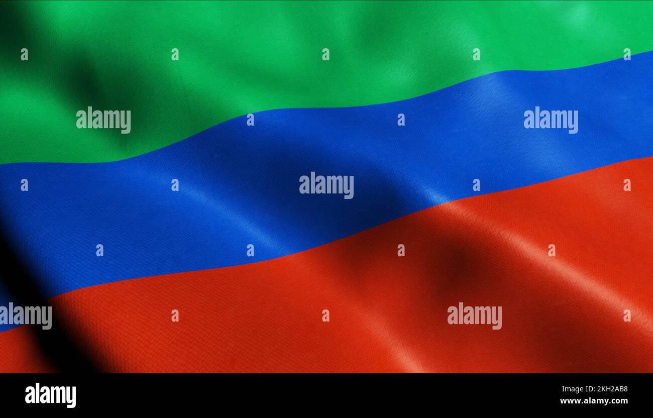 Soggetti federali della Russia bandiera del Dagestan Foto Stock