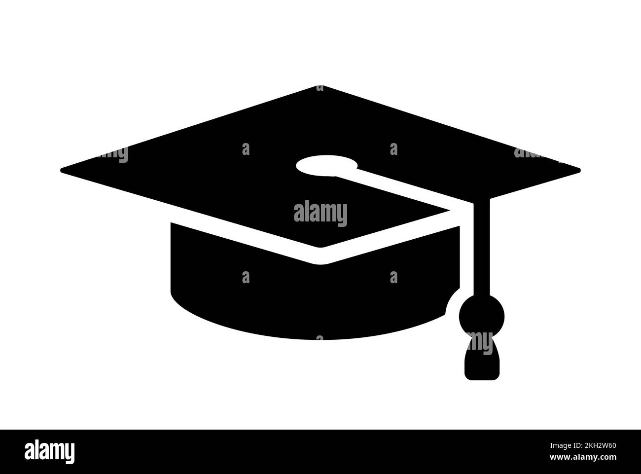 Tappo accademico quadrato o simbolo della mortarboard tappo laureato per la laurea in istruzione e conoscenza icona vettore Illustrazione Vettoriale