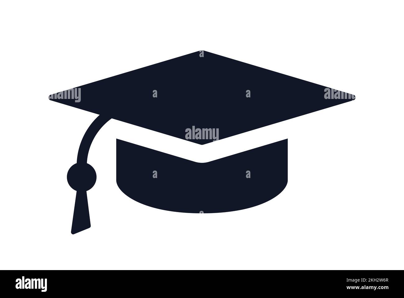 Tappo accademico quadrato simbolo tappo laureato per l'istruzione laurea icona vettore Illustrazione Vettoriale