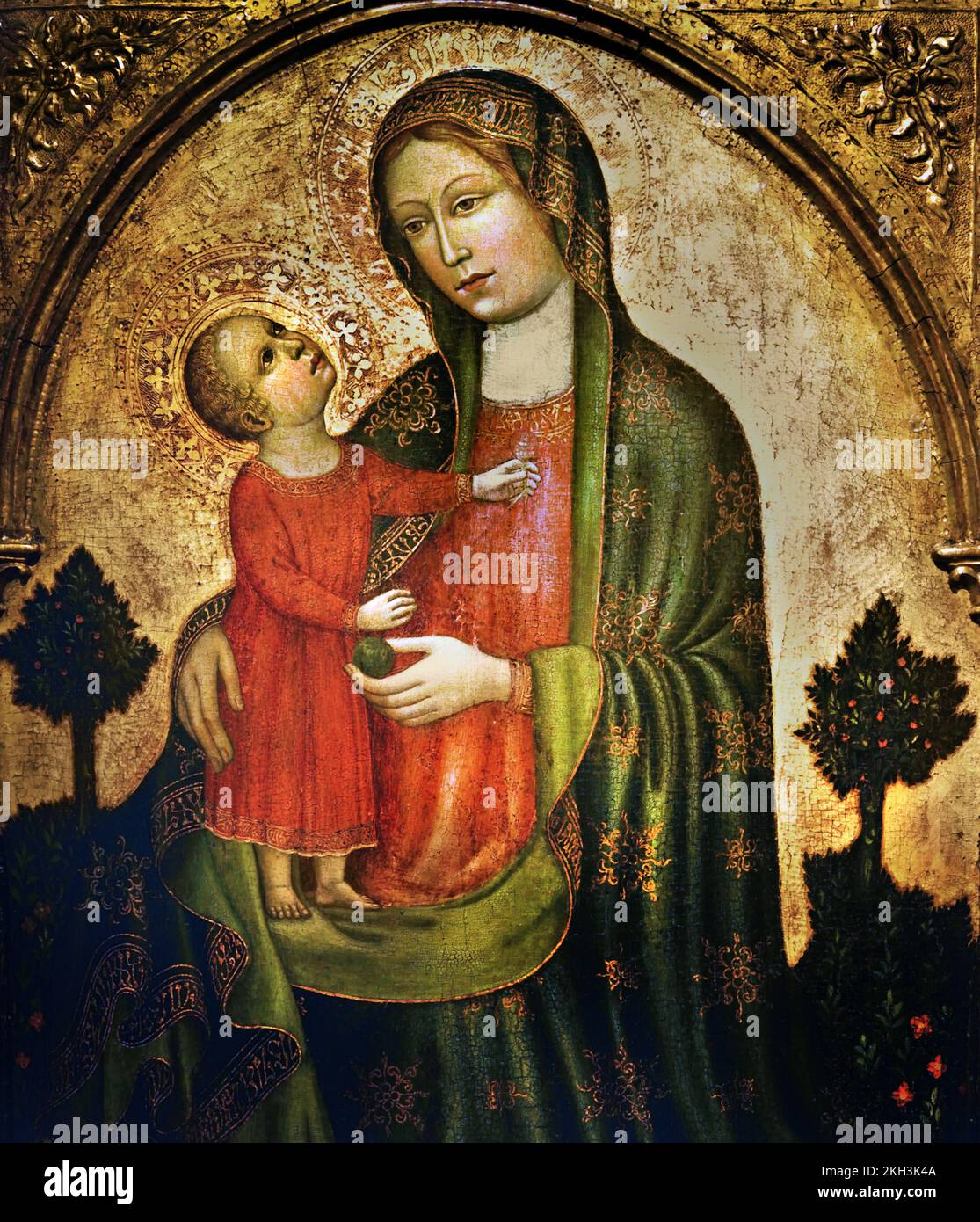 Vergine e bambino circondata dai Santi, di Bicci di Lorenzo (1373–1452) Italia italiano Foto Stock