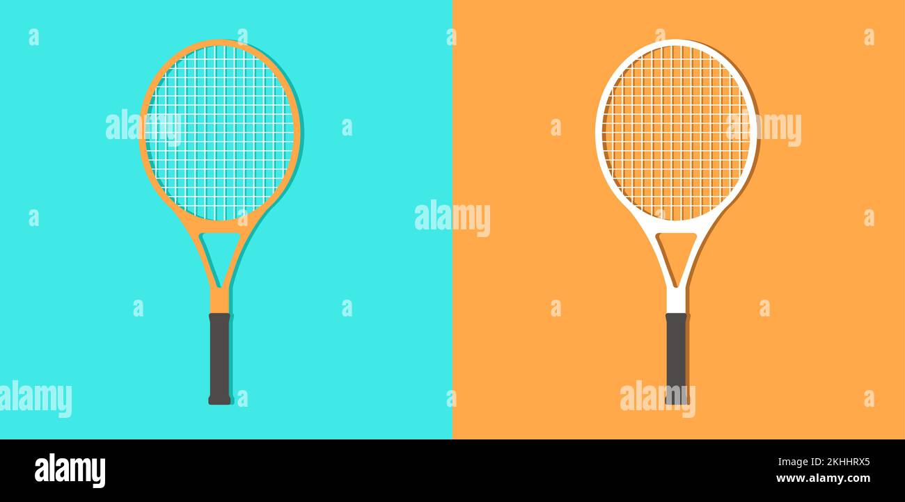 Tennis Racket Shadow icona Vector Illustrazione colorata Illustrazione Vettoriale