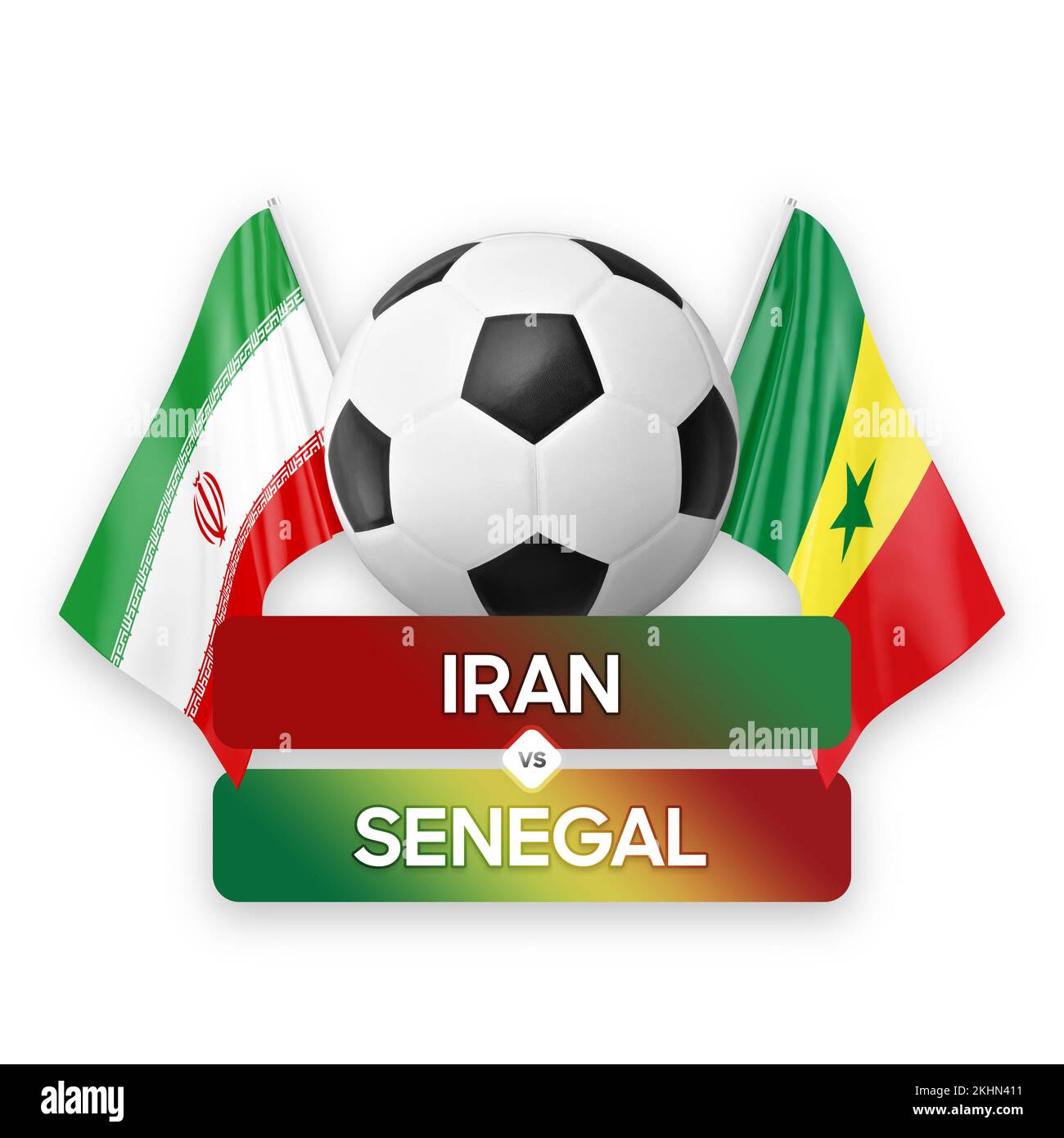 Iran vs Senegal nazionale squadre calcio partita di competizione concetto. Foto Stock