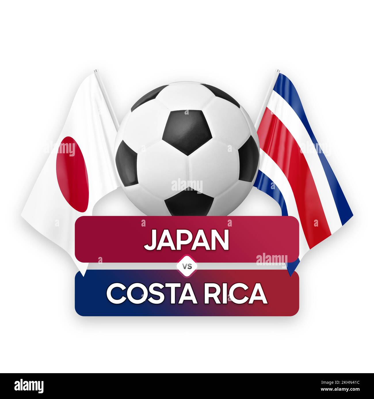Giappone vs Costa Rica nazionale squadre calcio partita di competizione concetto. Foto Stock
