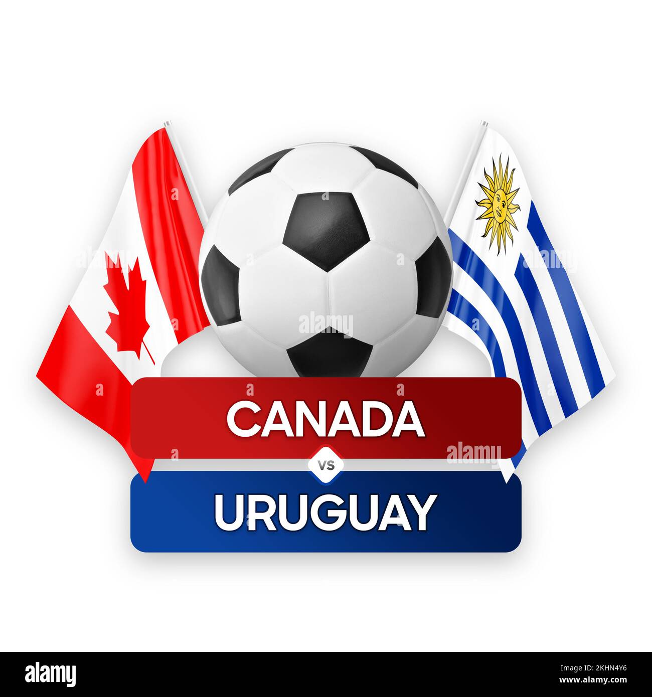 Canada vs Uruguay nazionale squadre calcio partita concetto di competizione. Foto Stock