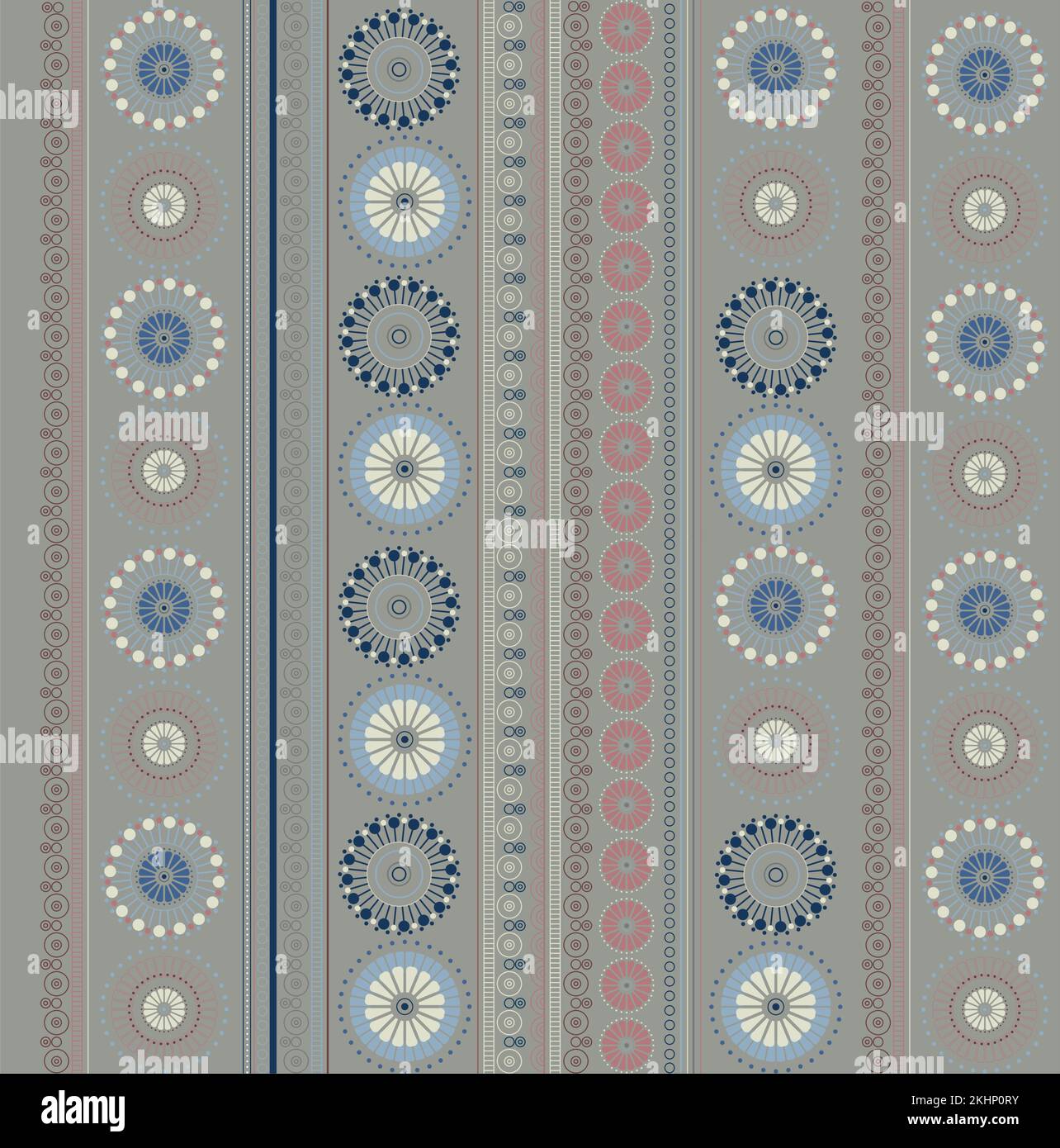 Moderno modello geoetrico senza cuciture su sfondo isolato marrone chiaro. Illustrazione disegnata in digitale. Può essere utilizzato come disegno di tessuto tessile Illustrazione Vettoriale