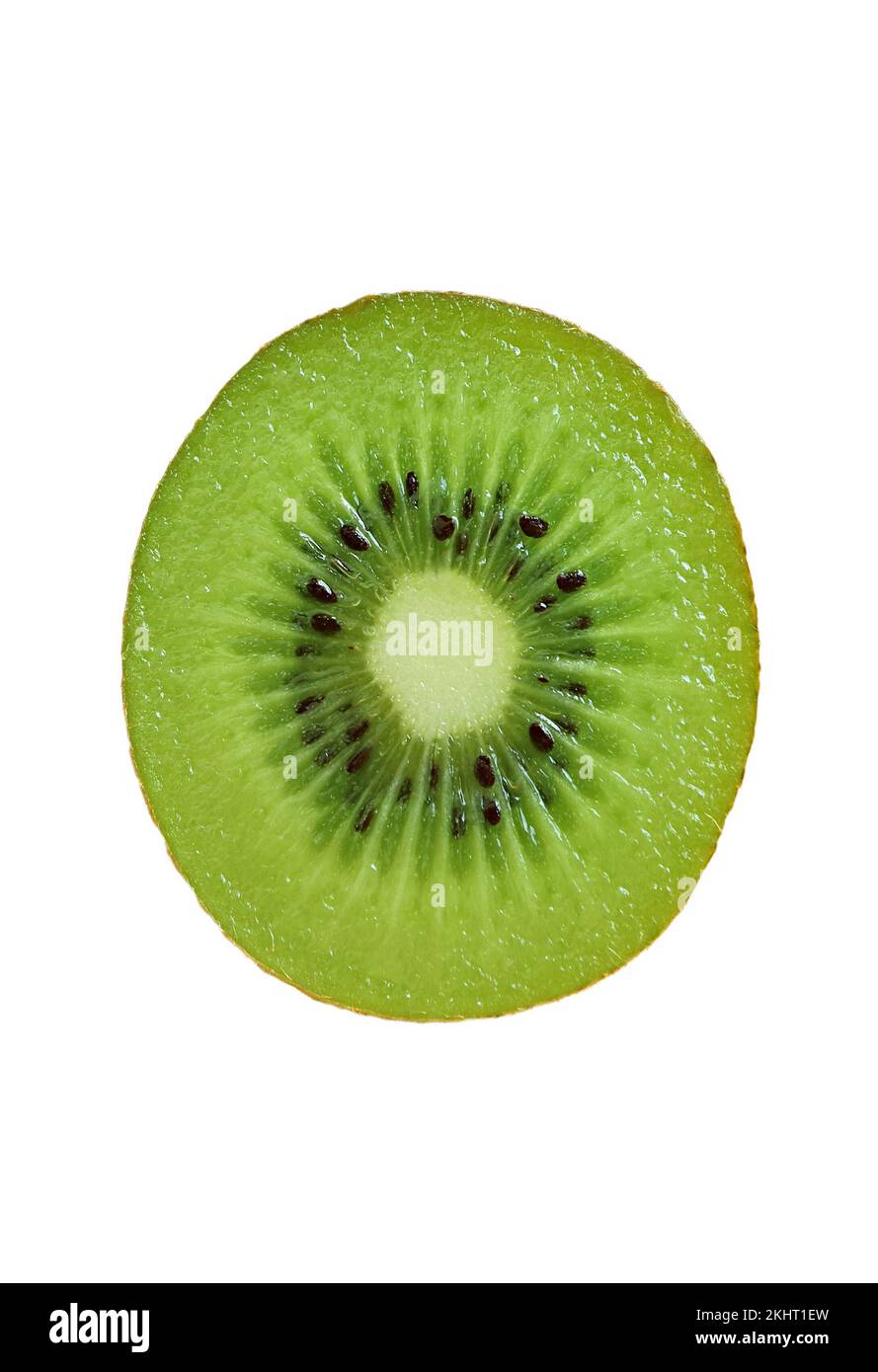 Primo piano di kiwifruit fresco maturo isolato su fondo bianco Foto Stock