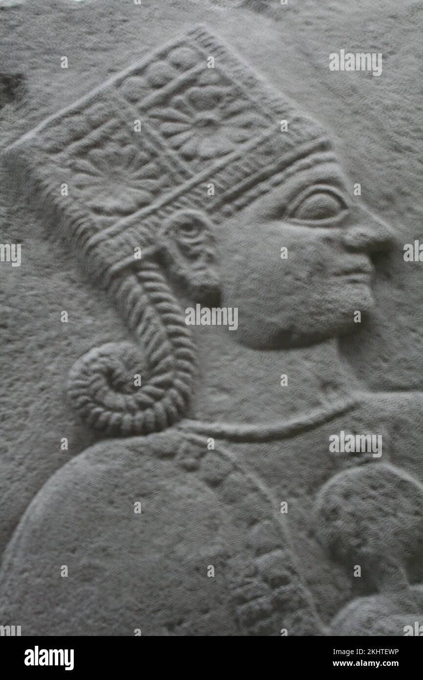 Kubaba, Dea Madre, Neo-Hittita, bassorilievi, Museo delle civiltà Anatoliche, Ankara, Turchia Foto Stock