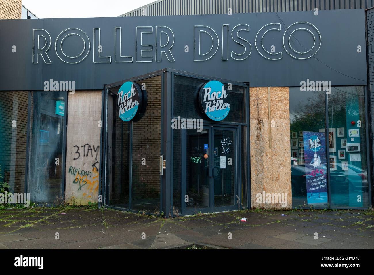 Una discoteca chiusa a rotelle a Cumbernauld Foto Stock