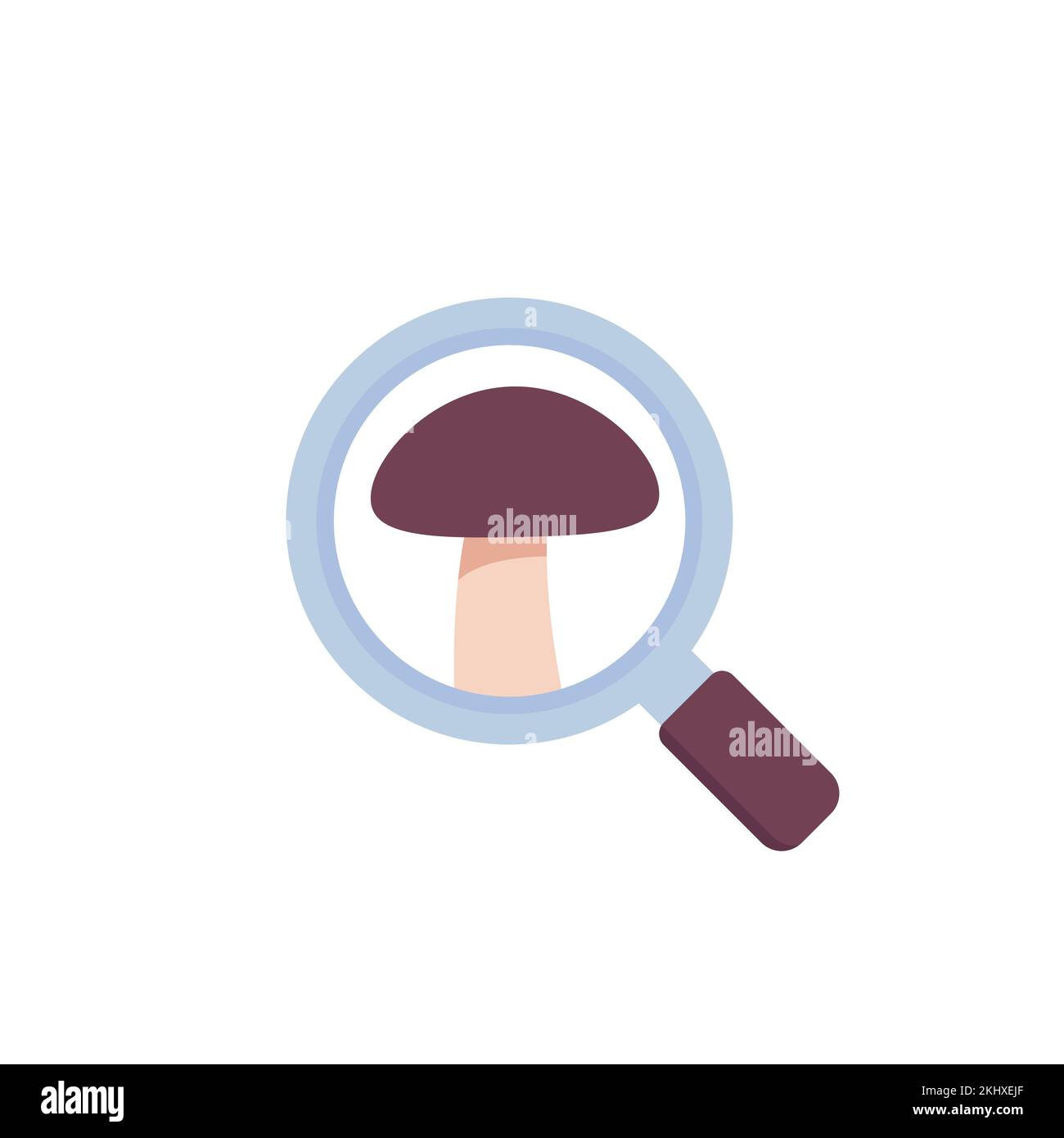 mycology, lo studio di funghi vettore flat icona Illustrazione Vettoriale