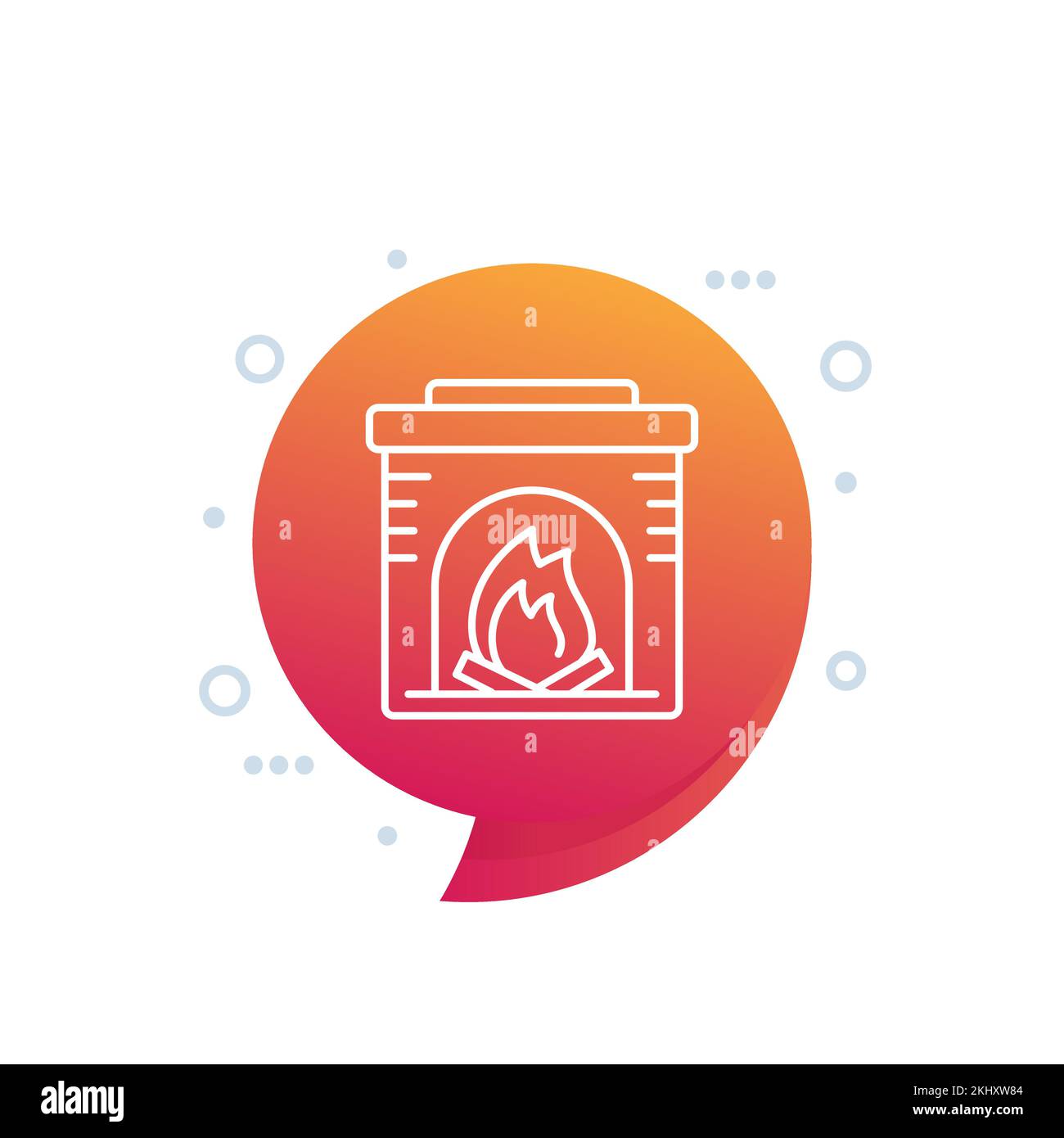 icona della linea del caminetto per il web Illustrazione Vettoriale