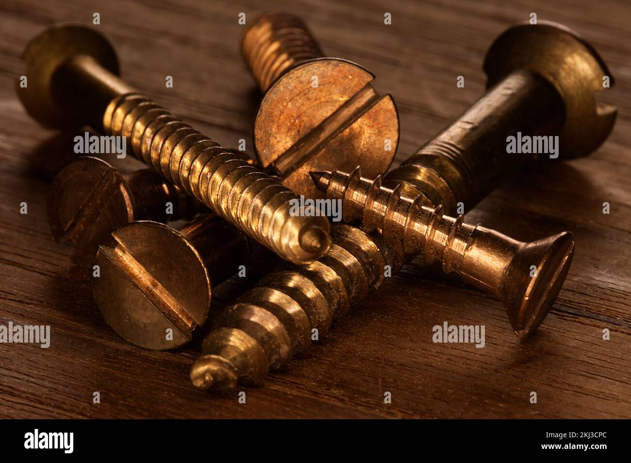 Viti per legno in bronzo siliceo Foto Stock