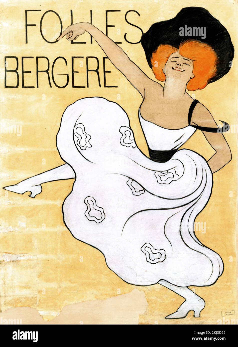 Poster Vintage - Folies Bergere di Leonetto cappello, 1900 Foto Stock