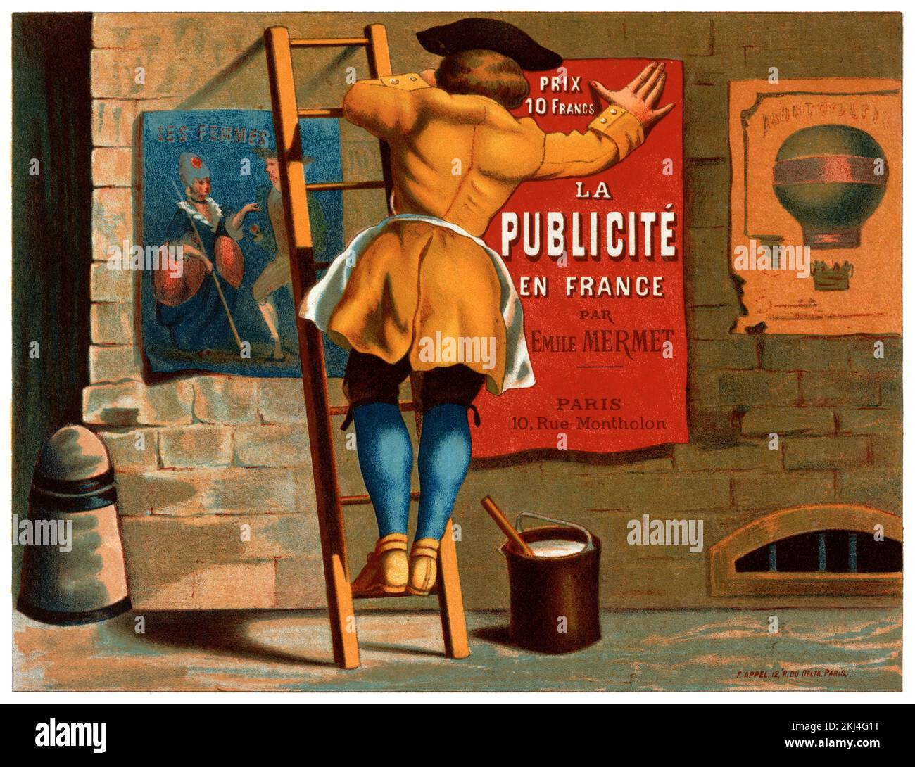 La publicité en France par Emile Mermet. Artista sconosciuto. Poster pubblicato nel 1878 in Francia. Foto Stock