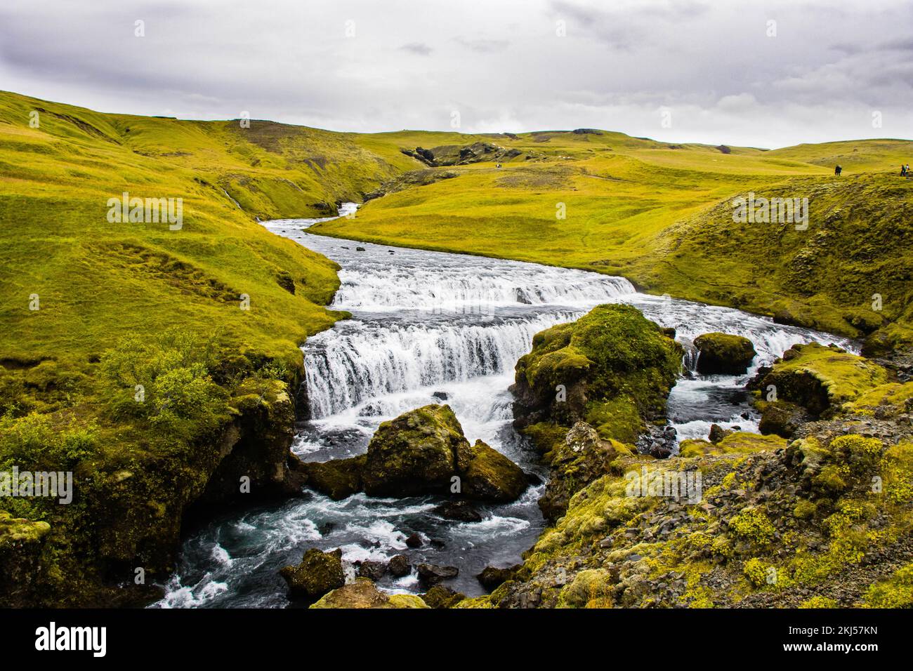 Cascate di Fossstorfufoss vicino alle cascate di skogafoss in islanda Foto Stock