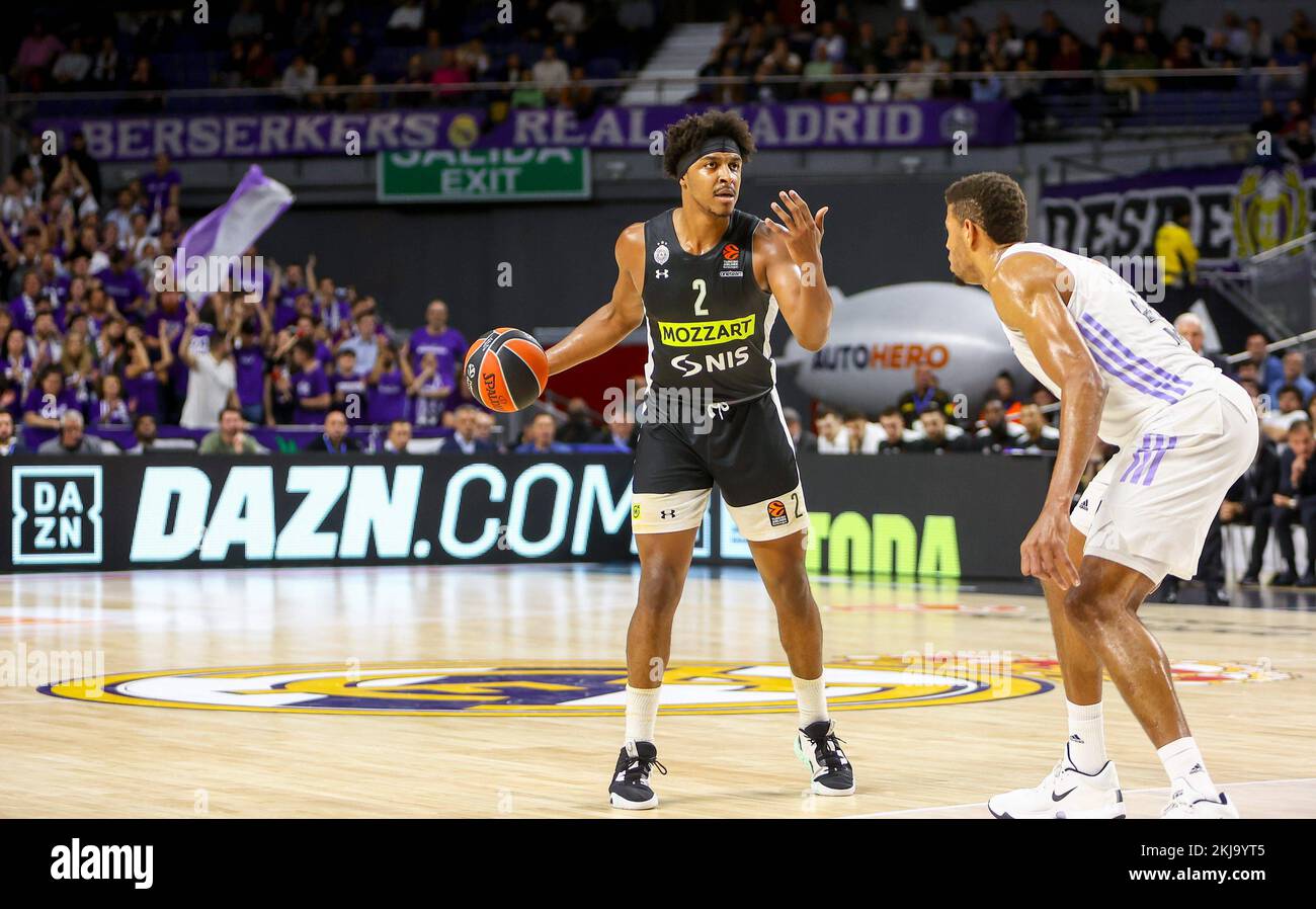 Madrid, Spagna. 24th Nov 2022. 24th novembre 2022; Wizink Center; Madrid; Spagna; Turkish Airlines Eurolega Basketball; Real Madrid vs Partizan Mozzart Bet Belgrade; Zach Leday (Partizan) 900/Cordon Press Credit: CORDON PRESS/Alamy Live News Foto Stock