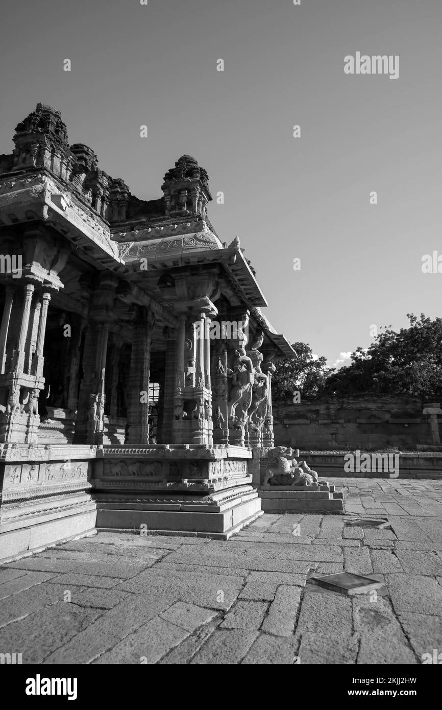 L'icona del turismo di Karnataka... il Chariot di pietra, Hampi. Costruito da re Krishnadegaraya di Vijayanagara Impero nel corso del 16th ° secolo, Foto Stock