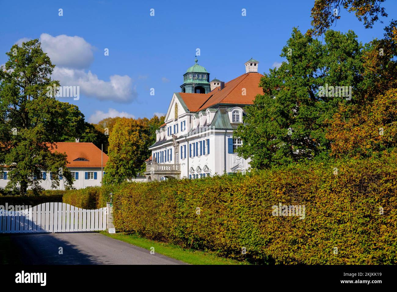 Castello di Neuegling, Neuegling am Riegsee, Pfaffenwinkel, alta Baviera, Baviera, Germania, Europa Foto Stock