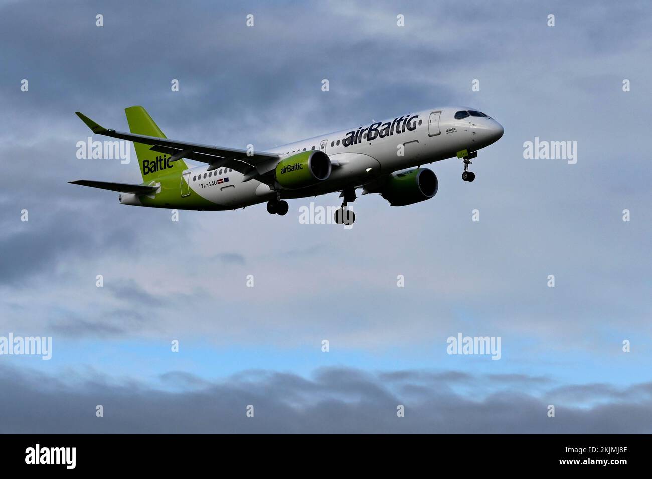 Aircraft Air Baltic, Airbus A220-300, YL-AAU Foto Stock