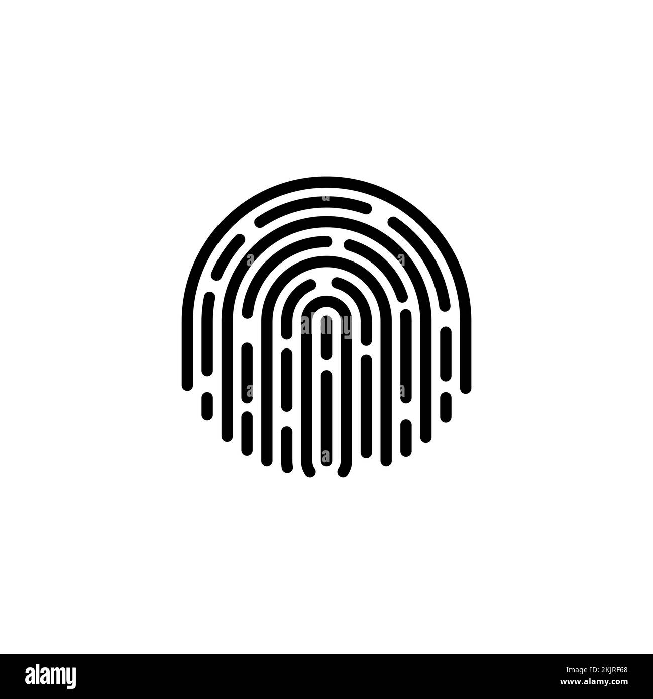 Icone delle impronte digitali. Illustrazione dell'ID touch con stampa vettoriale delle dita. Codice di verifica Illustrazione Vettoriale