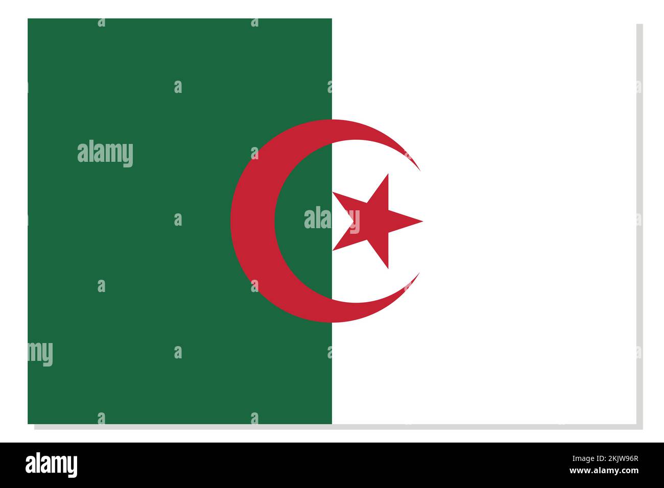 Bandiera dell'Algeria. Simbolo nazionale algerino in colori ufficiali. Icona modello. Sfondo vettoriale astratto Illustrazione Vettoriale