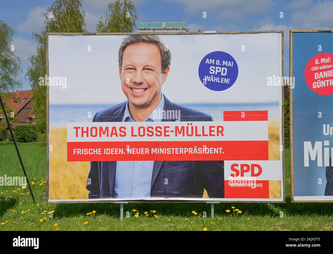 Thomas Losse-Müller, SPD, Wahlplakat Landtagswahl Schleswig-Holstein 2022, Deutschland Foto Stock