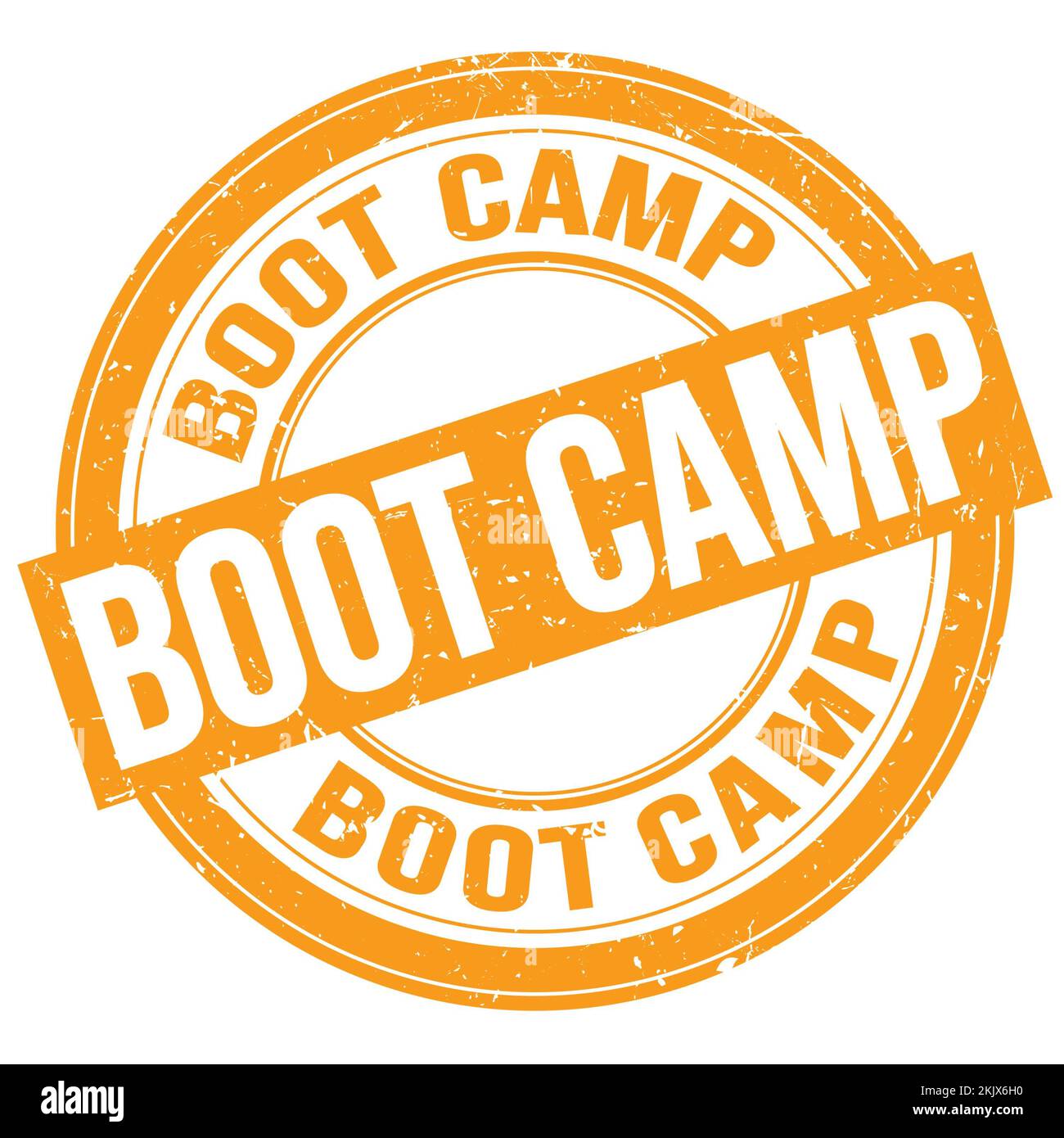 Testo DI BOOT CAMP scritto su un cartello arancione con timbro grungo Foto Stock