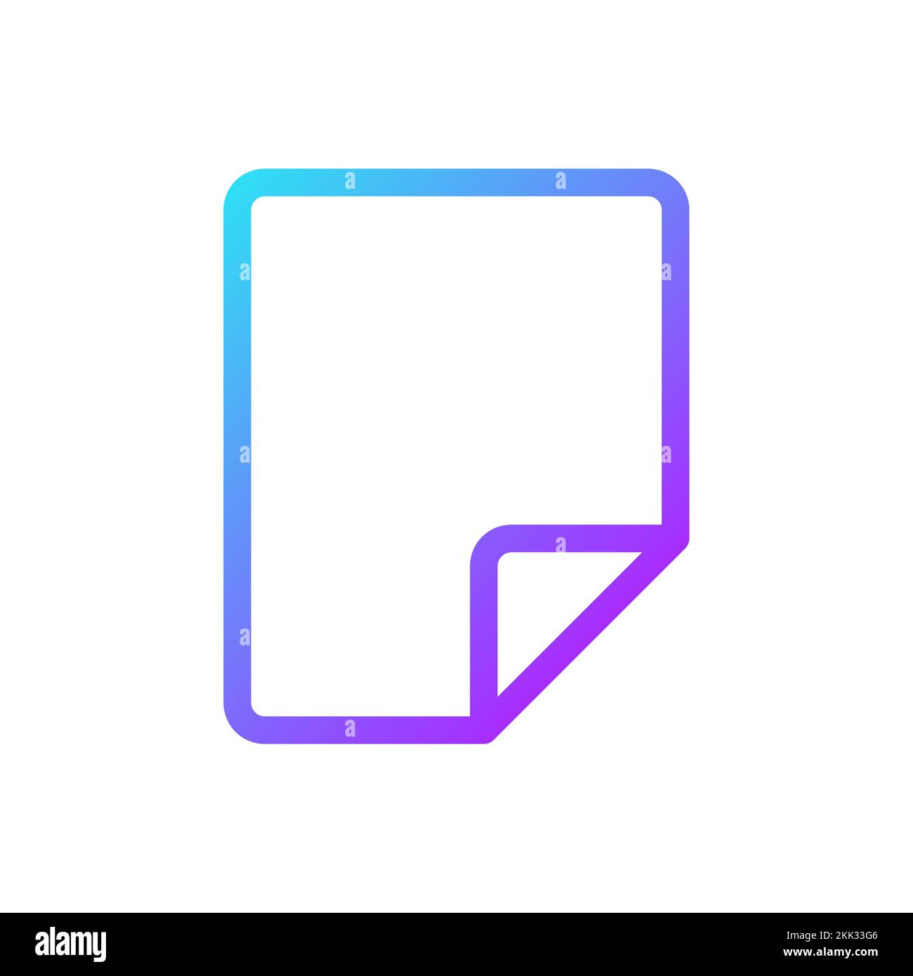 Icona ui lineare gradiente perfetto pixel documento Illustrazione Vettoriale