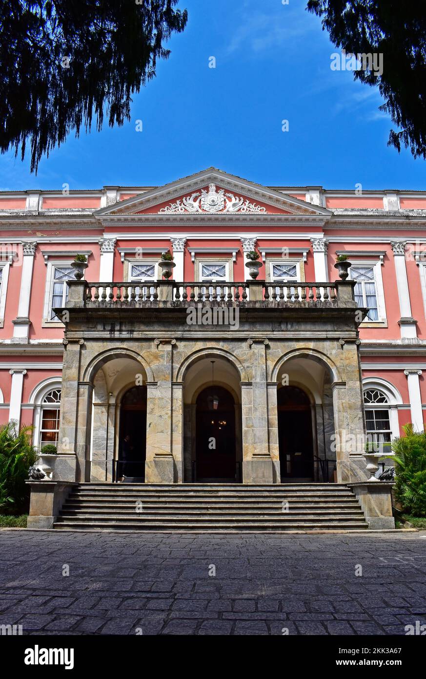 PETROPOLIS, RIO DE JANEIRO, BRASILE - 28 ottobre 2022: Facciata del Museo Imperiale Foto Stock