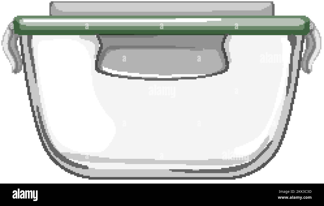illustrazione vettoriale cartone animato contenitore in vetro per pranzo Illustrazione Vettoriale