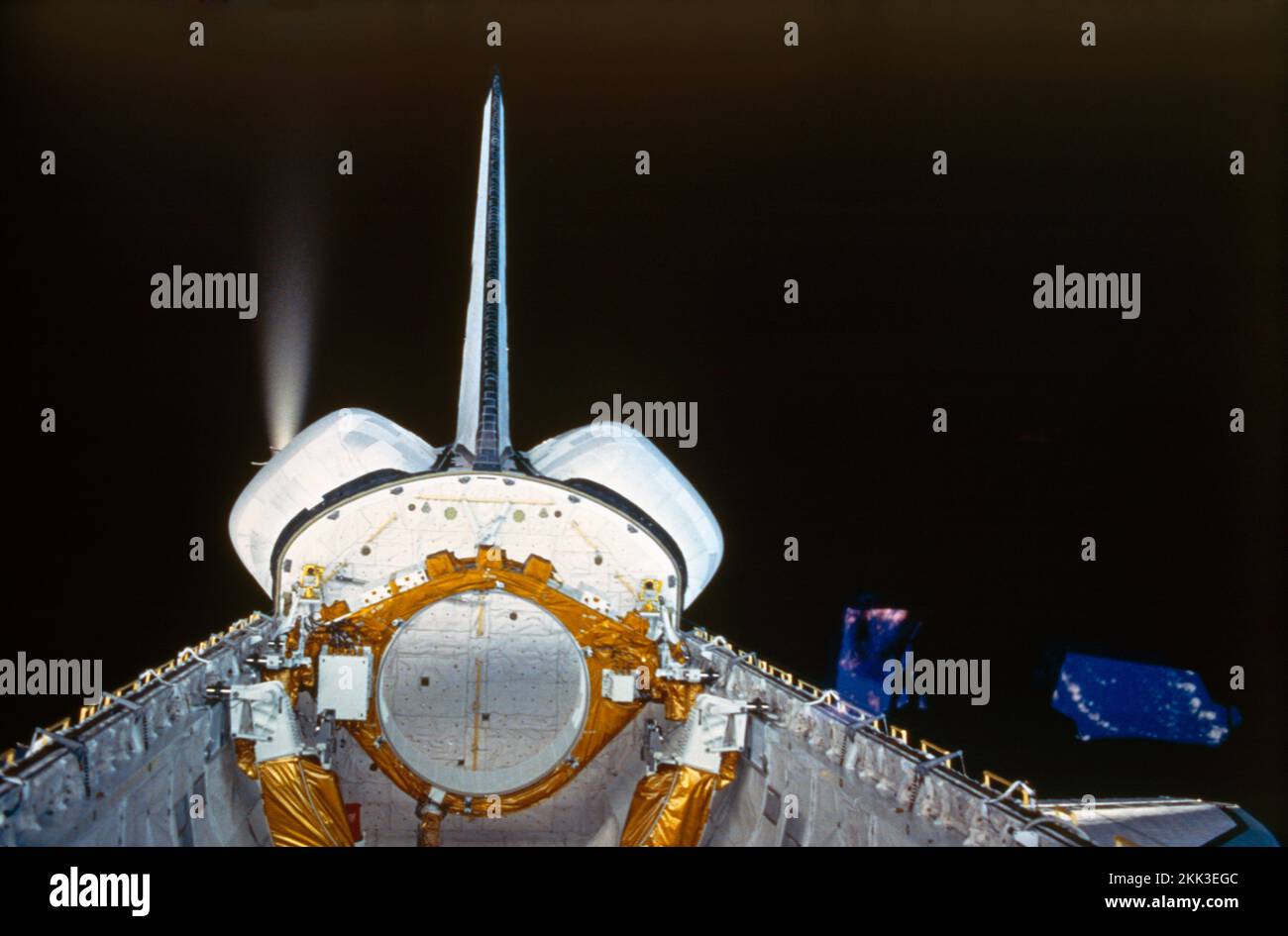 Il thruster Space Shuttle Challenger anni '80 Foto Stock