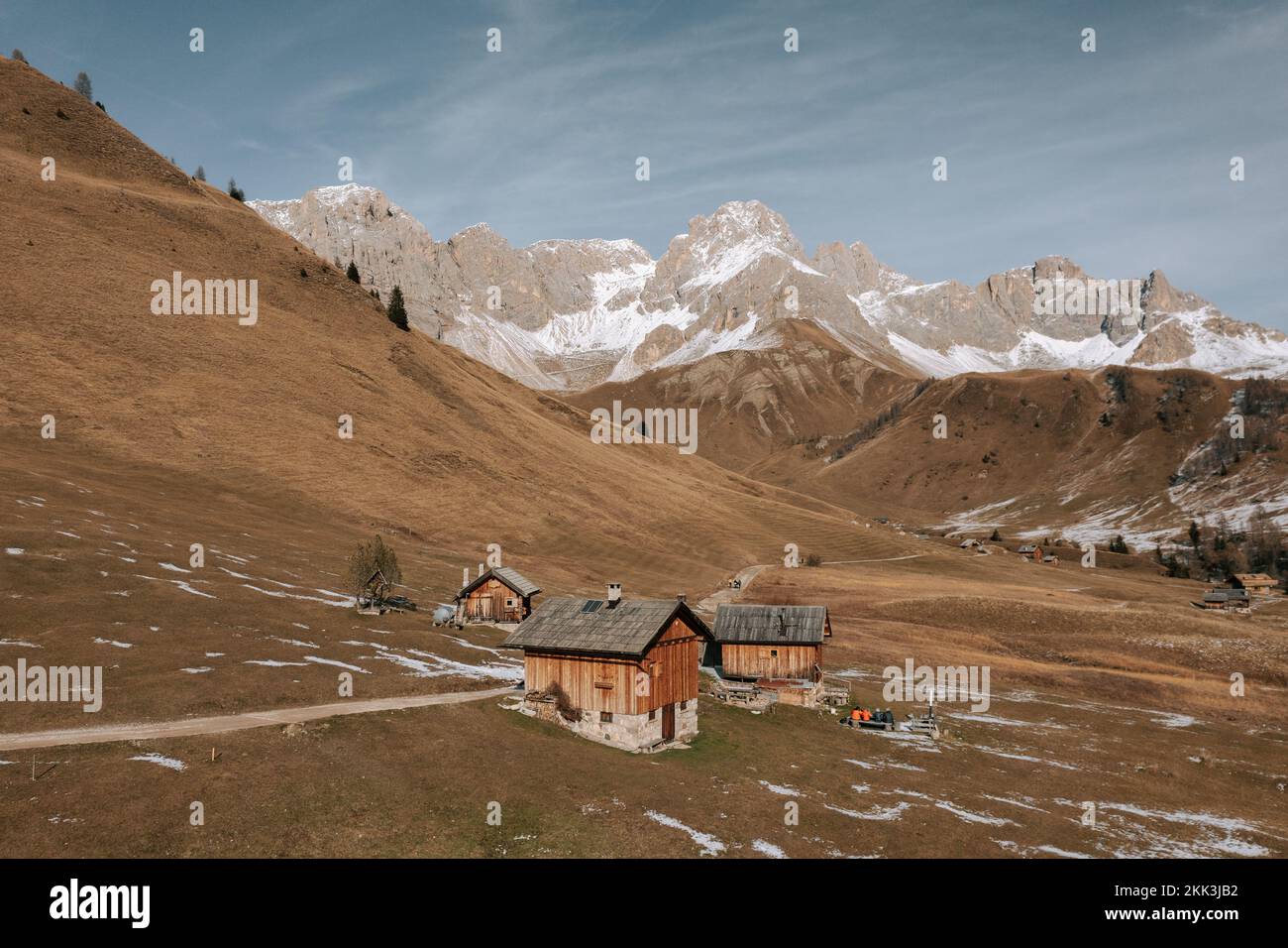 Wanderung zum Rifugio / Schutzhütte Fuchiade in Trentino. Panorama Dolomiten im Herbst 2 Foto Stock