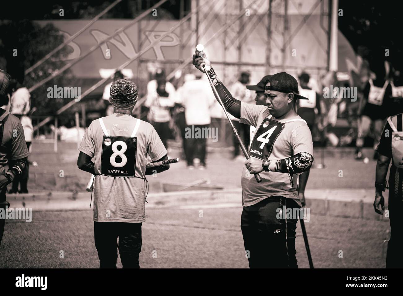 Un gioco di Gateball in Indonesia Foto Stock