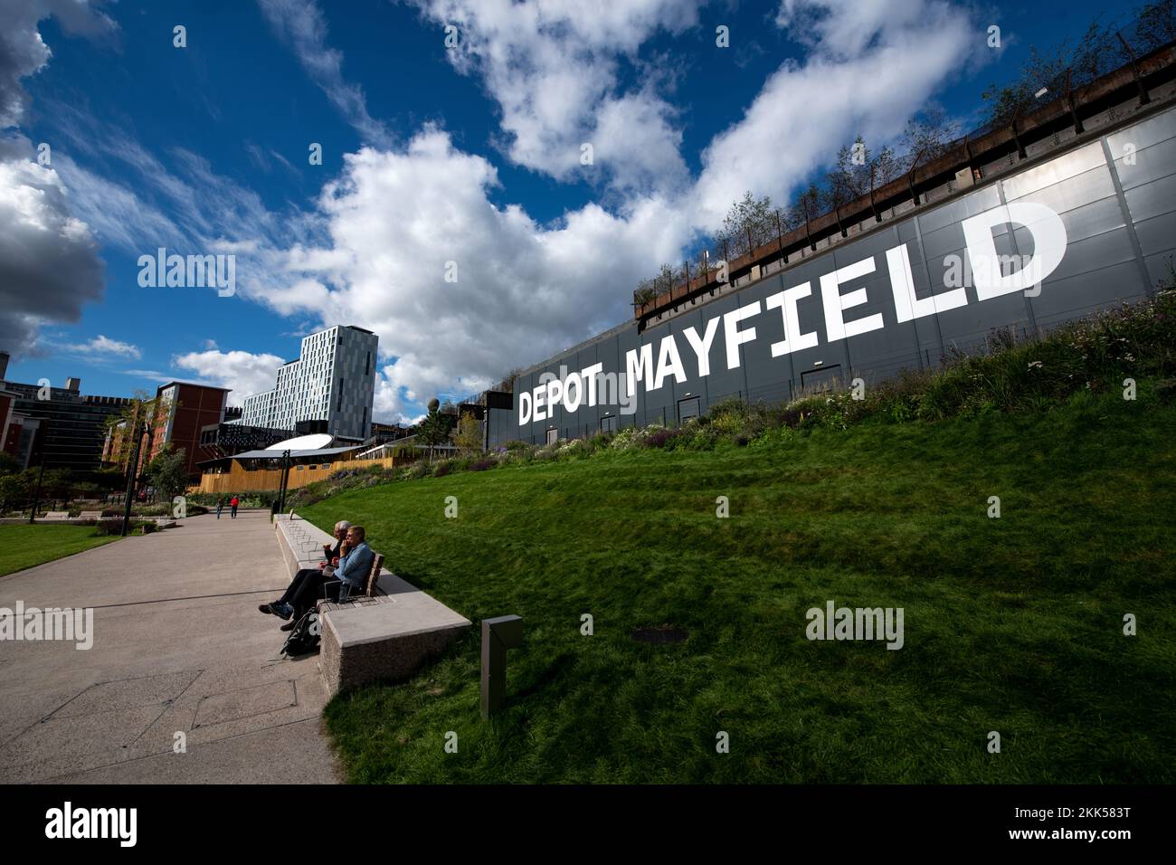 Mayfield Park, centro di Manchester. Foto Stock