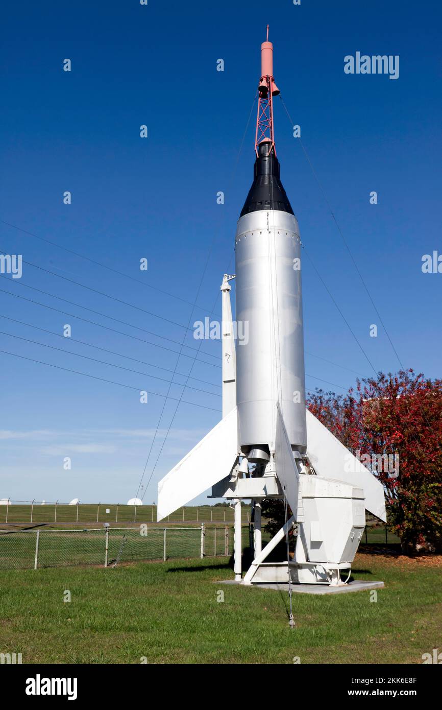 Little Joe, razzo ha utilizzato la rom 1959–1960 di Wallops Island, Virginia per testare il sistema di fuga di lancio e lo scudo termico per il progetto Mercury Foto Stock