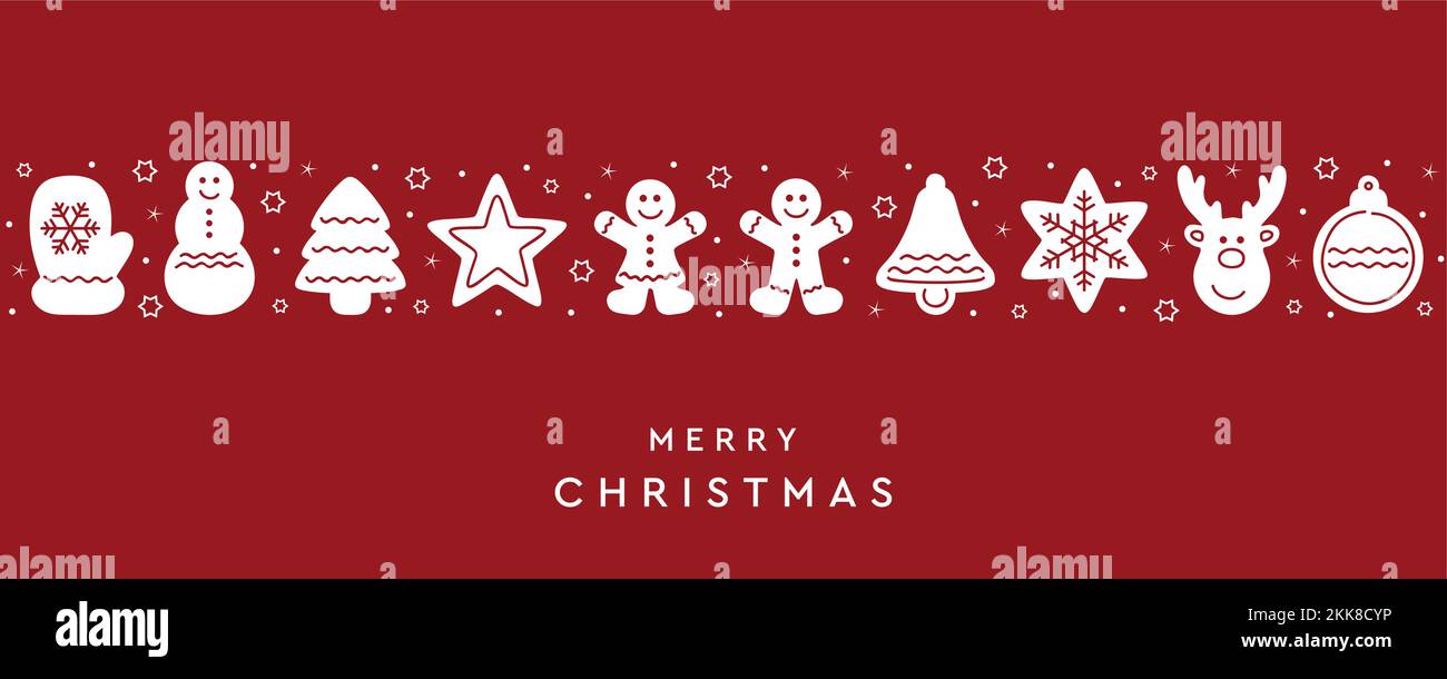 biglietto di natale con decorazione invernale bordo pan di zenzero Illustrazione Vettoriale