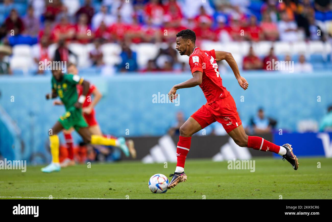 Doha, Qatar. 24th Nov 2022. Djibril Sow (Schweiz) Svizzera - Camerun World Cup 2022 in Qatar 24.11.2022 Credit: Moritz Muller/Alamy Live News Foto Stock