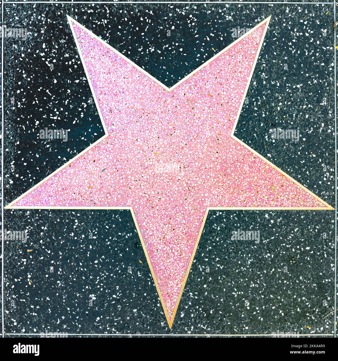 Los Angeles, USA - 17 marzo 2019: Primo piano di Empty Star sulla Hollywood Walk of Fame. Foto Stock