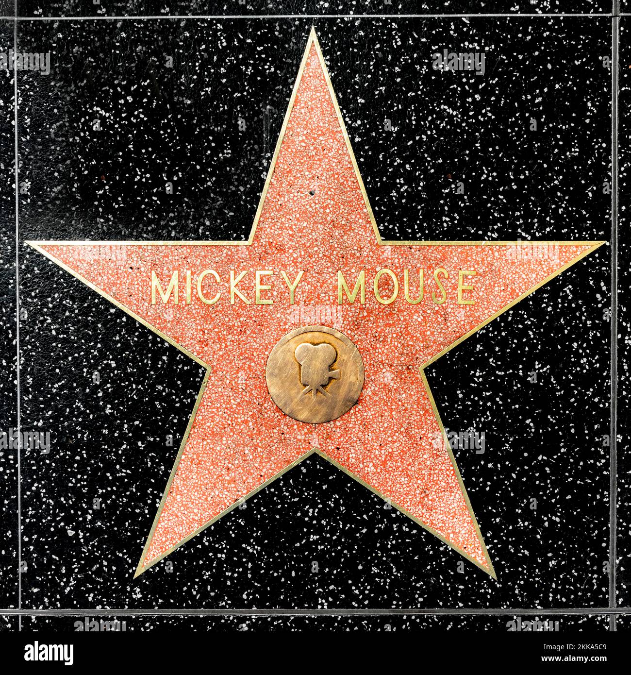 Los Angeles, USA - 17 marzo 2019: Primo piano di Star sulla Hollywood Walk of Fame per Topolino Foto Stock