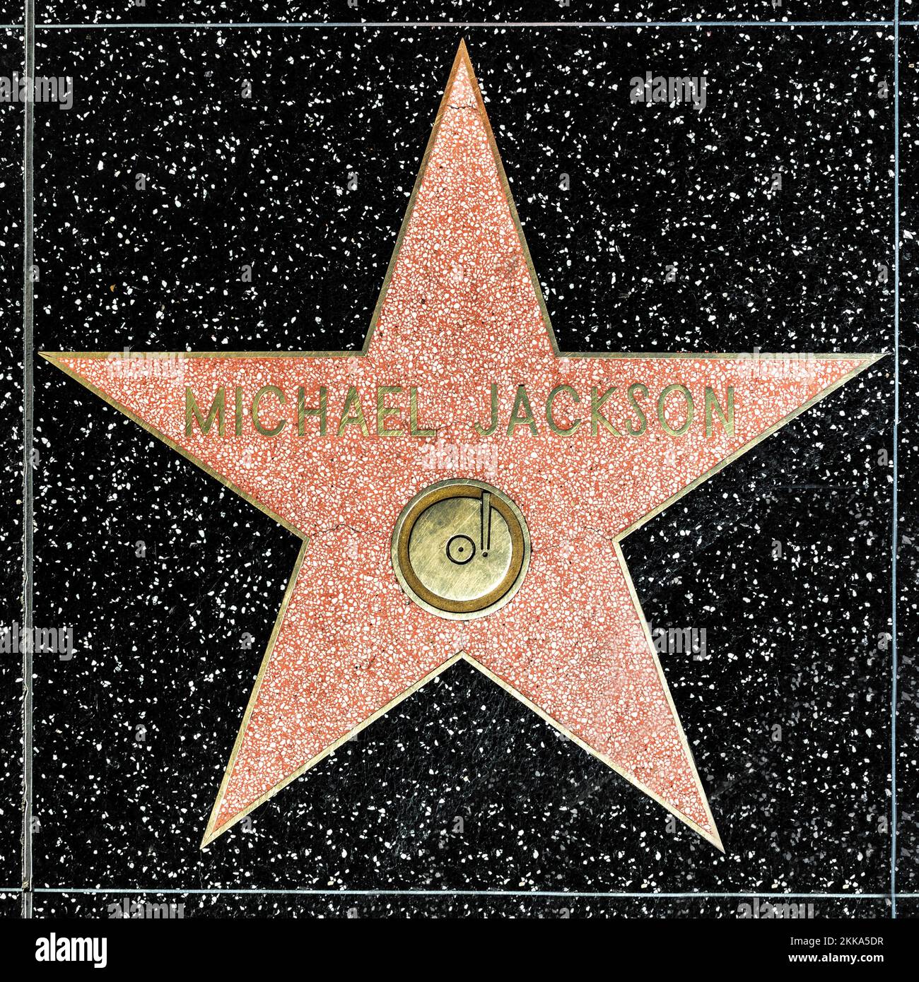 Los Angeles, USA - 17 marzo 2019: Primo piano di Star sulla Hollywood Walk of Fame per Michael Jackson. Foto Stock