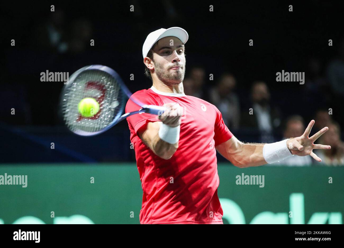 Borna Coric di Croazia gioca una prefazione durante la Coppa Davis di Rakuten Finals 2022 partita tra Australia e Croazia al Palacio de los Deportes Jose Maria Martin Carpena di Malaga, Spagna il 25 novembre 2022. Foto: Sanjin Strukic/PIXSELL Foto Stock