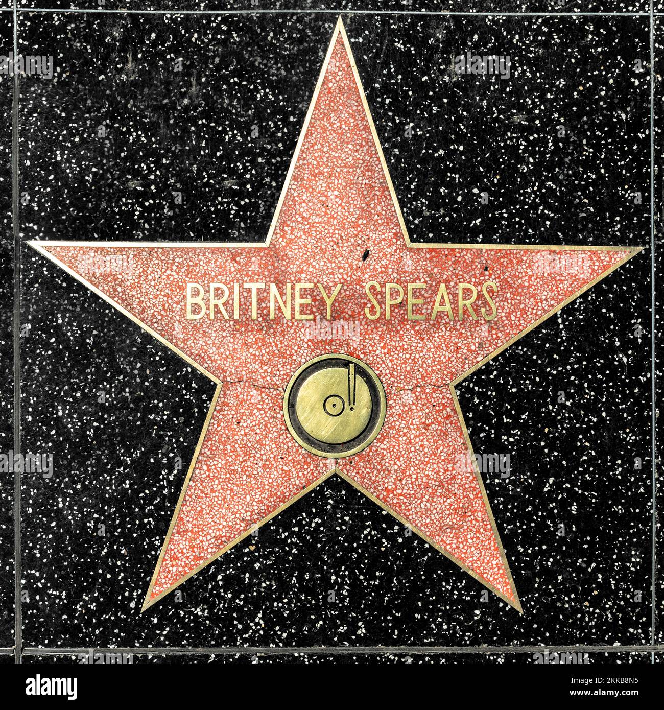 Los Angeles, USA - 17 marzo 2019: Primo piano di Star sulla Hollywood Walk of Fame per Britney Spears. Foto Stock