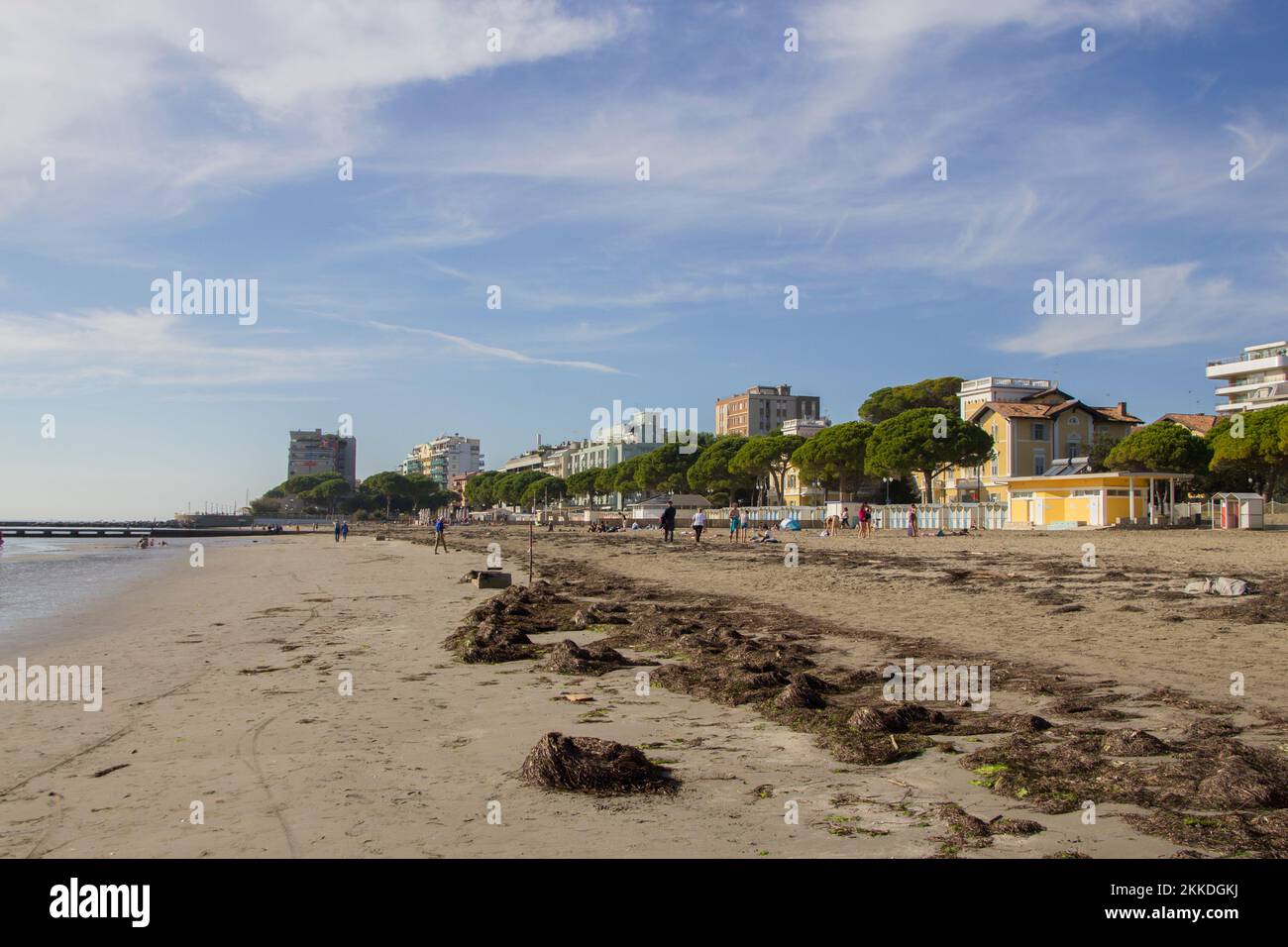 Spiaggia sabbiosa a grado, Italia Foto Stock