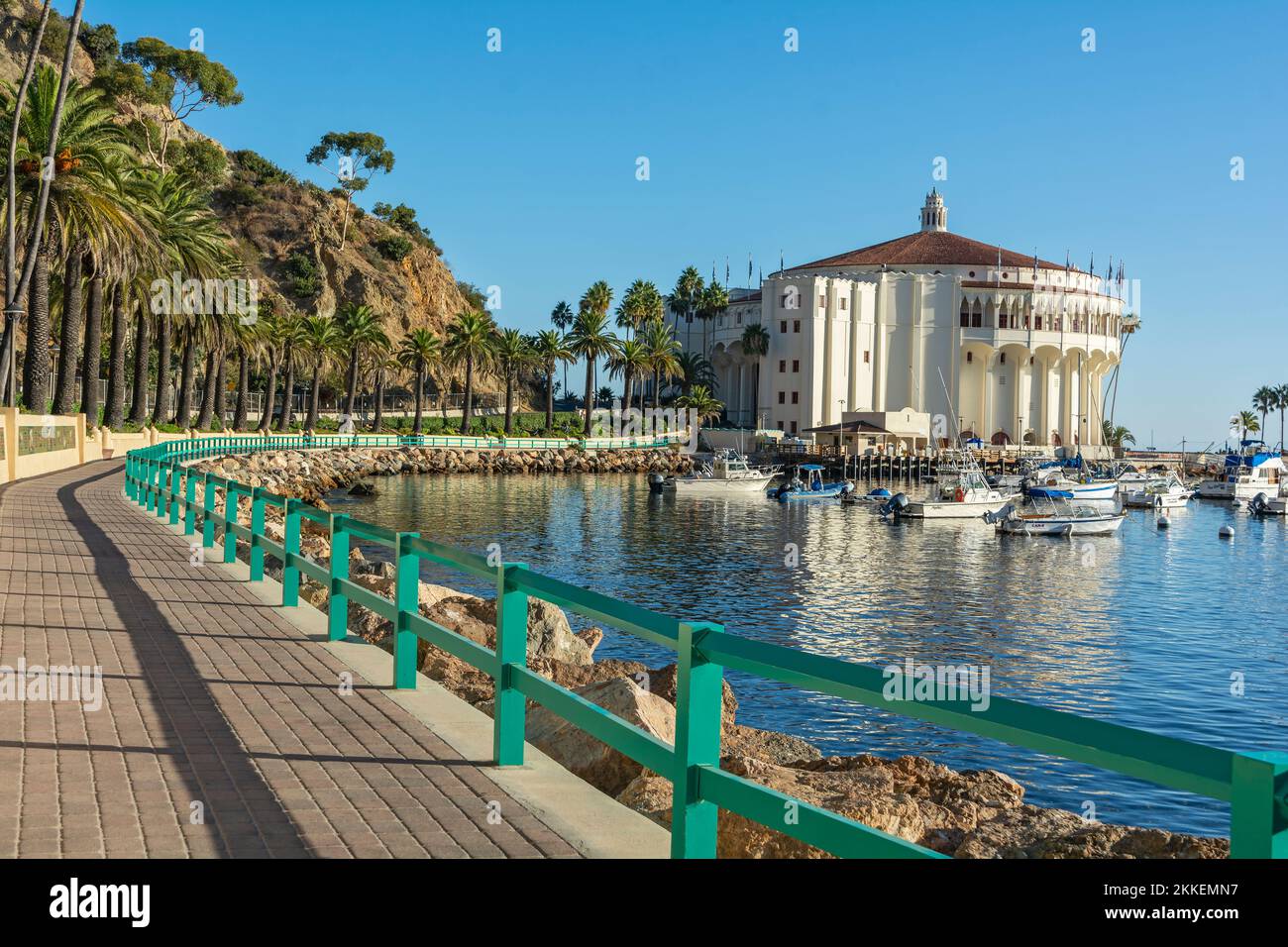 California, Catalina Island, Via Casino, Avalon Harbor, Casino Foto Stock