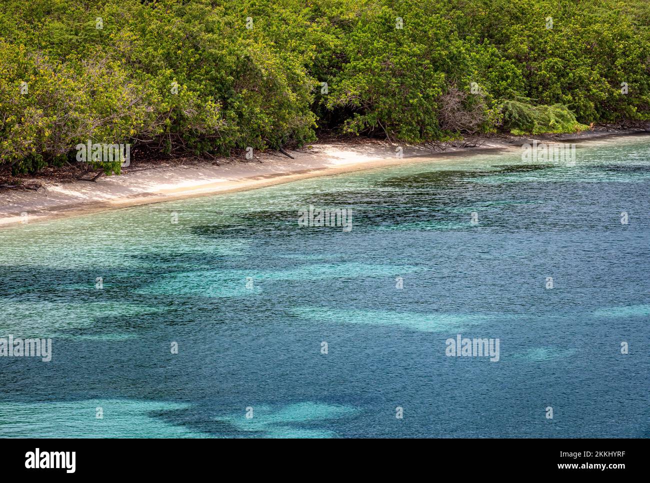 Datilles Beach sull'isola tropicale dei Caraibi di Culebra, Porto Rico, USA. Foto Stock