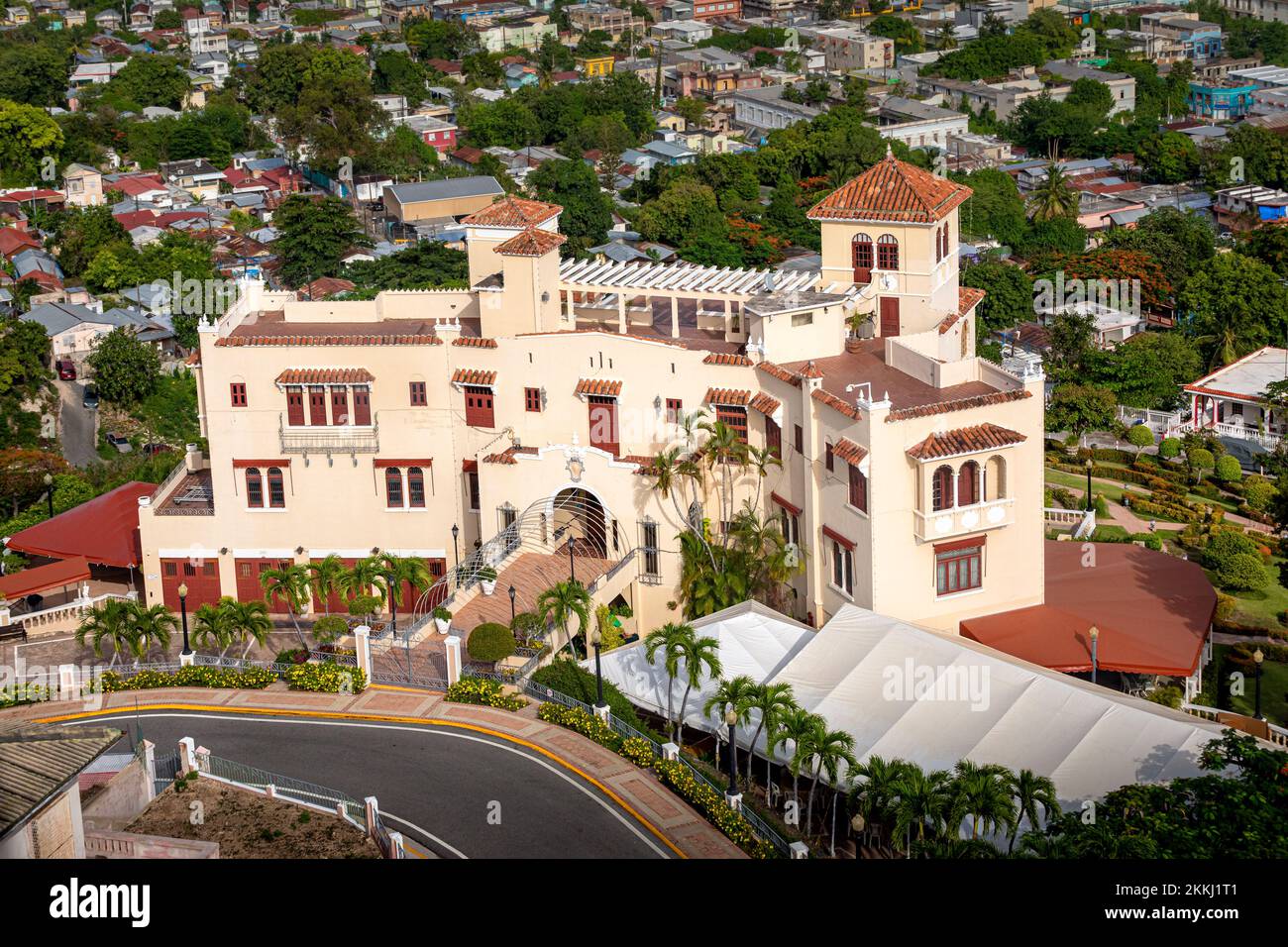 Lo storico Castello di Serralles o Castillo Serralles a Ponce, sull'isola tropicale dei Caraibi di Puerto Rico, USA. Foto Stock