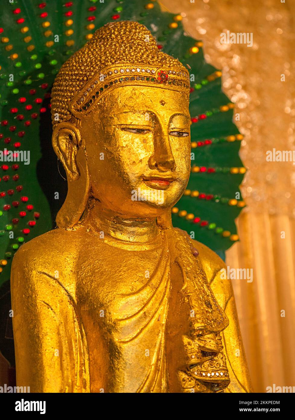 In stile Myanmar antico placcato oro Foto Stock