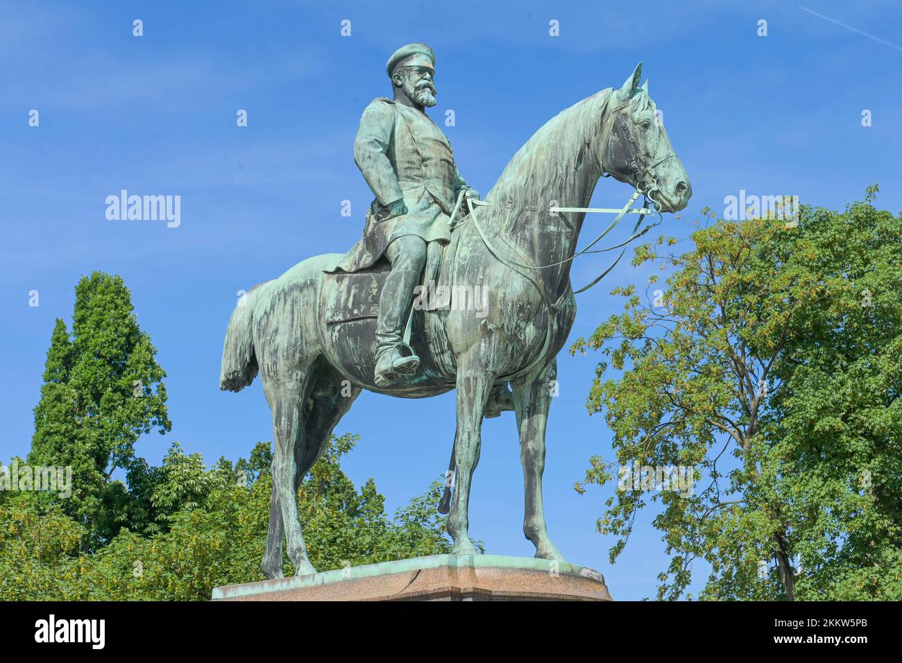 Monumento equestre Granduca Ludwig IV, Friedensplatz, Darmstadt, Assia, Germania, Europa Foto Stock