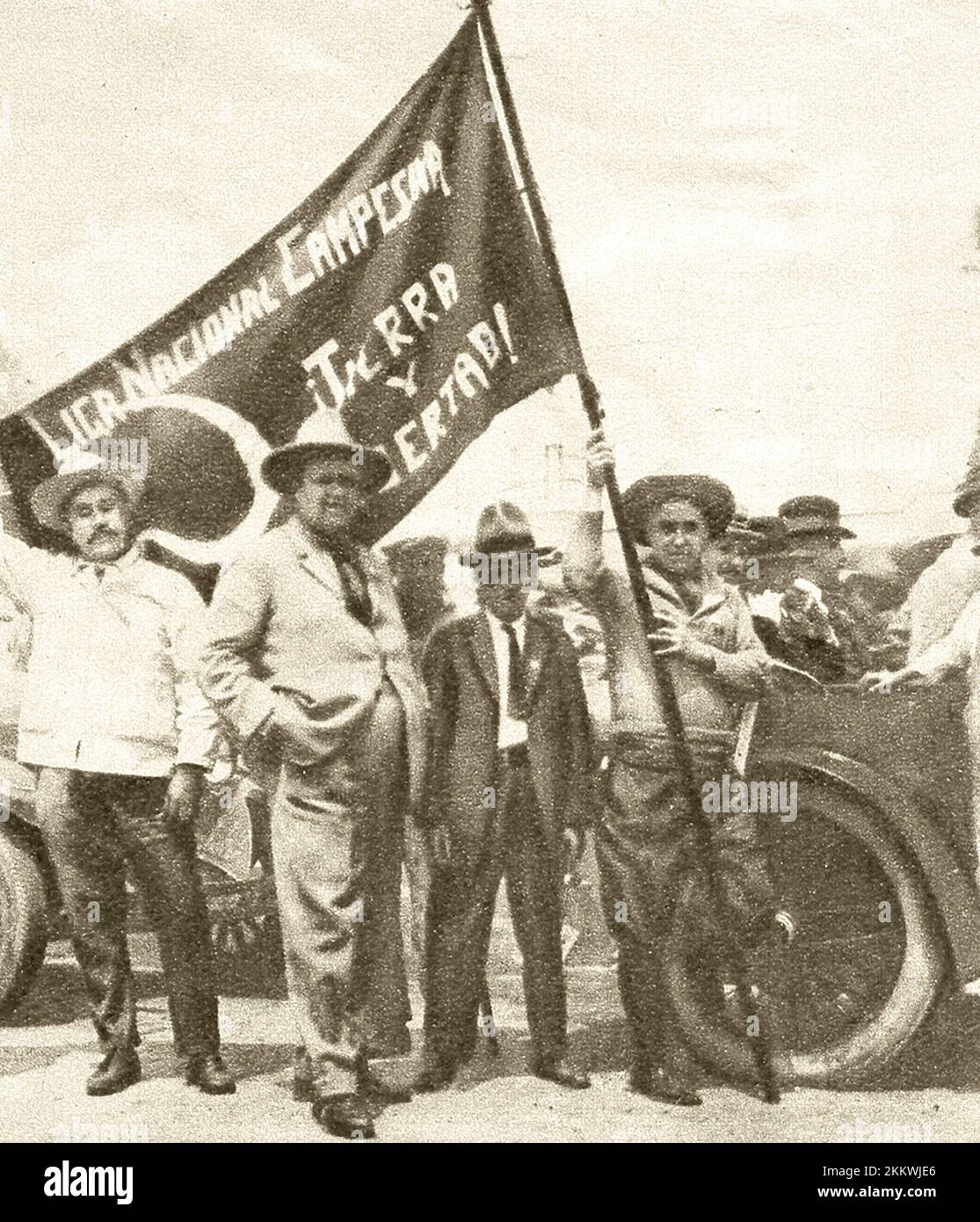 Gruppo di leader della National Peasant League in Messico nel 1928. Foto Stock