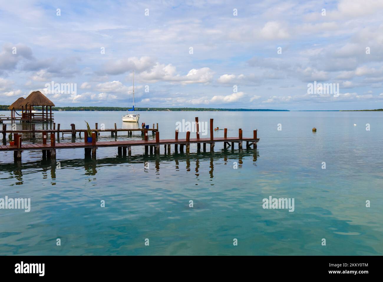 Bacalar laguna, Quintana Roo, Messico Foto Stock